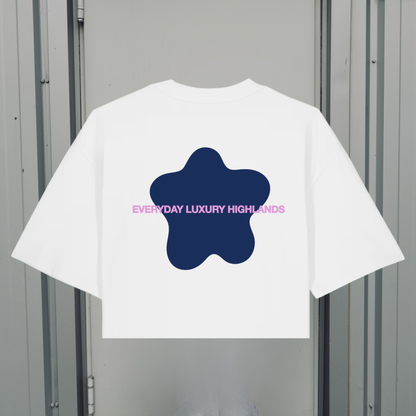 MELTED STAR WHITE BOXY TEE